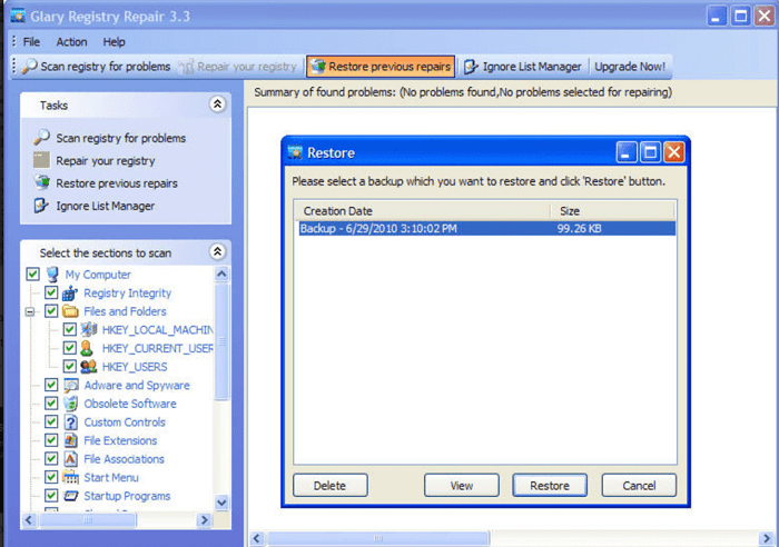 Glarysoft Registry Repair