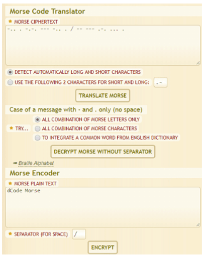 dcode website morse code translator