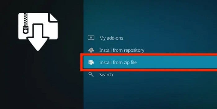 install from zip file
