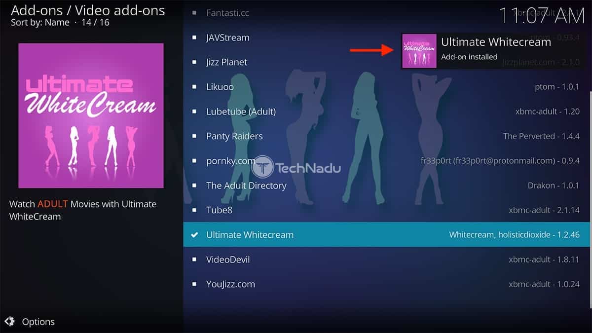 whitecream on kodi