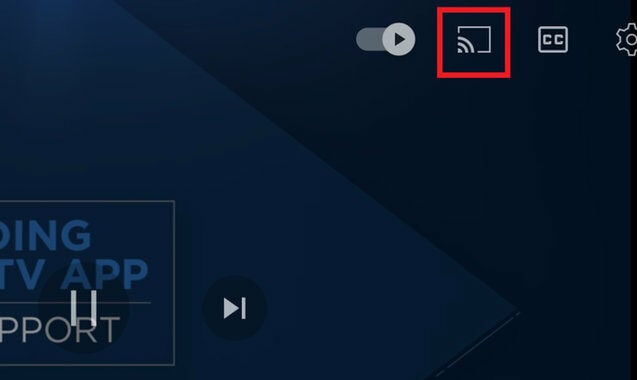 click on cast icon