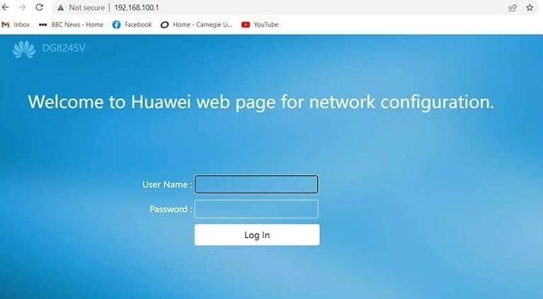 router admin page