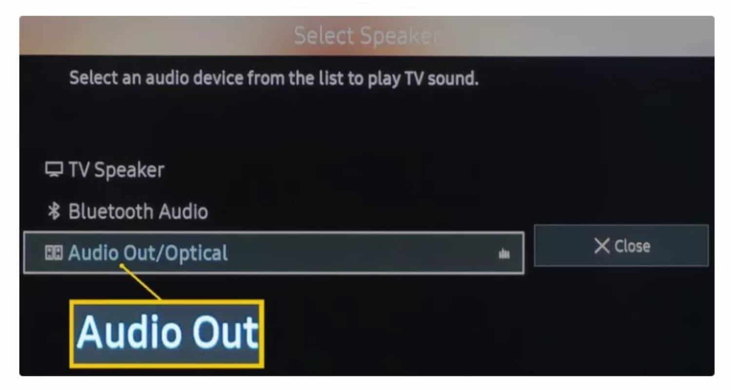 optical audio setting